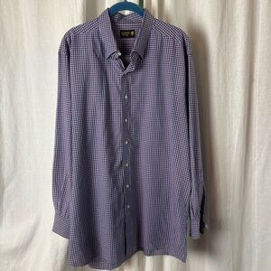 Lot 2 Leviner Wood Men’s Long Sleeve Dress Shirts Plum/Blue White Mens XLarge